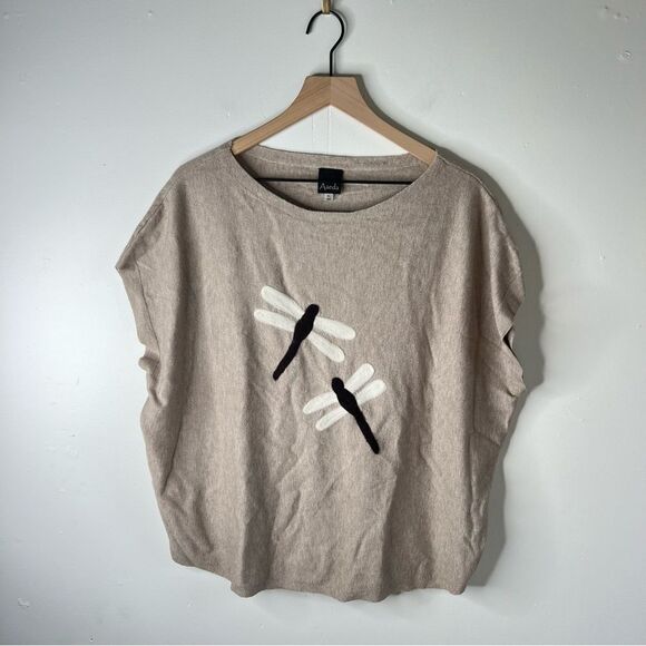 Aaeda Tops - Aaeda Cream Sleeveless Boxy Muscle Tee